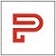 A red letter P on a white background.